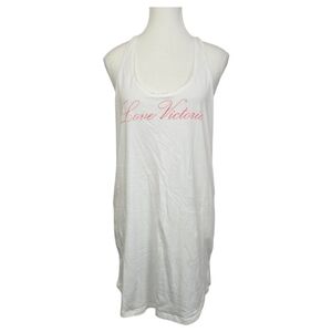 Victoria’s Secret White Logo Tank Top Size M | Oversize Casual Lounge Basic